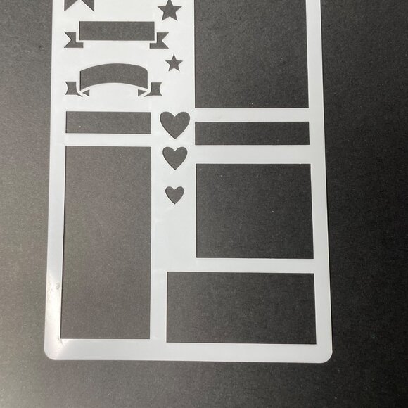 Reusable Art Planner Stencil Flags Banners Flags Stars Hearts Planner Boxes mq M - Picture 3 of 3
